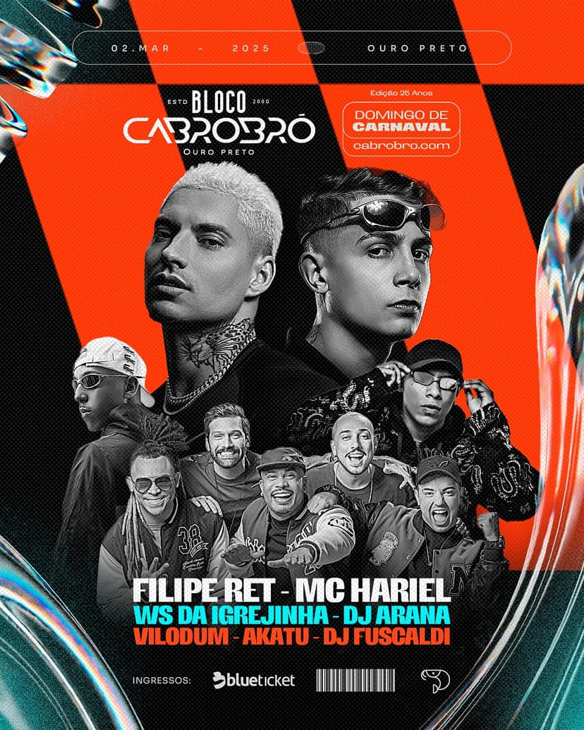 Line-up do bloco Bloco Cabróbró