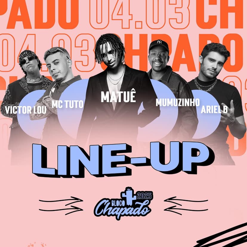 Line-up do bloco Bloco Chapado