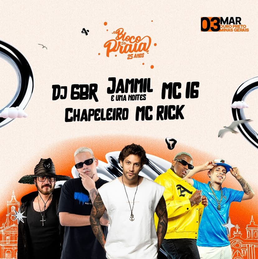 Line-up do bloco Bloco da Praia